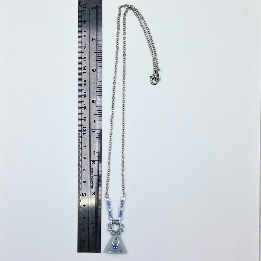 🎊HP🎊 New/Handcrafted - Iridescent Jeweled Pyramid AB Beaded “Y” Style Necklace - Picture 4 of 7